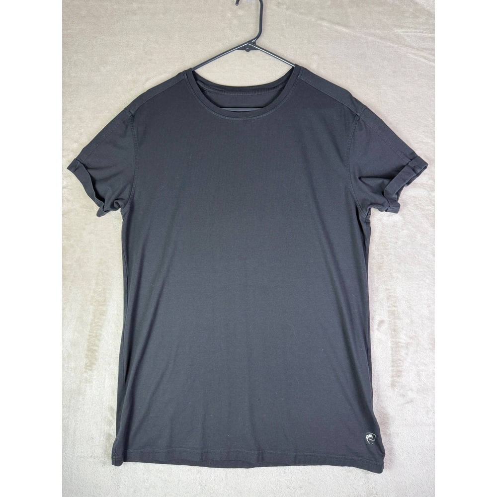 Alphalete Mens Black Crew Neck Short Sleeve Wolf Logo T-Shirt Large Stretch Gym